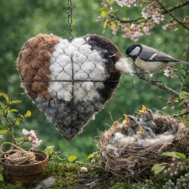 š„LAST DAY 50% OFF - šļøš”Handmade Natural Alpaca Fiber Bird Nesting Heartā¤ļøA Cozy Gift for Birds